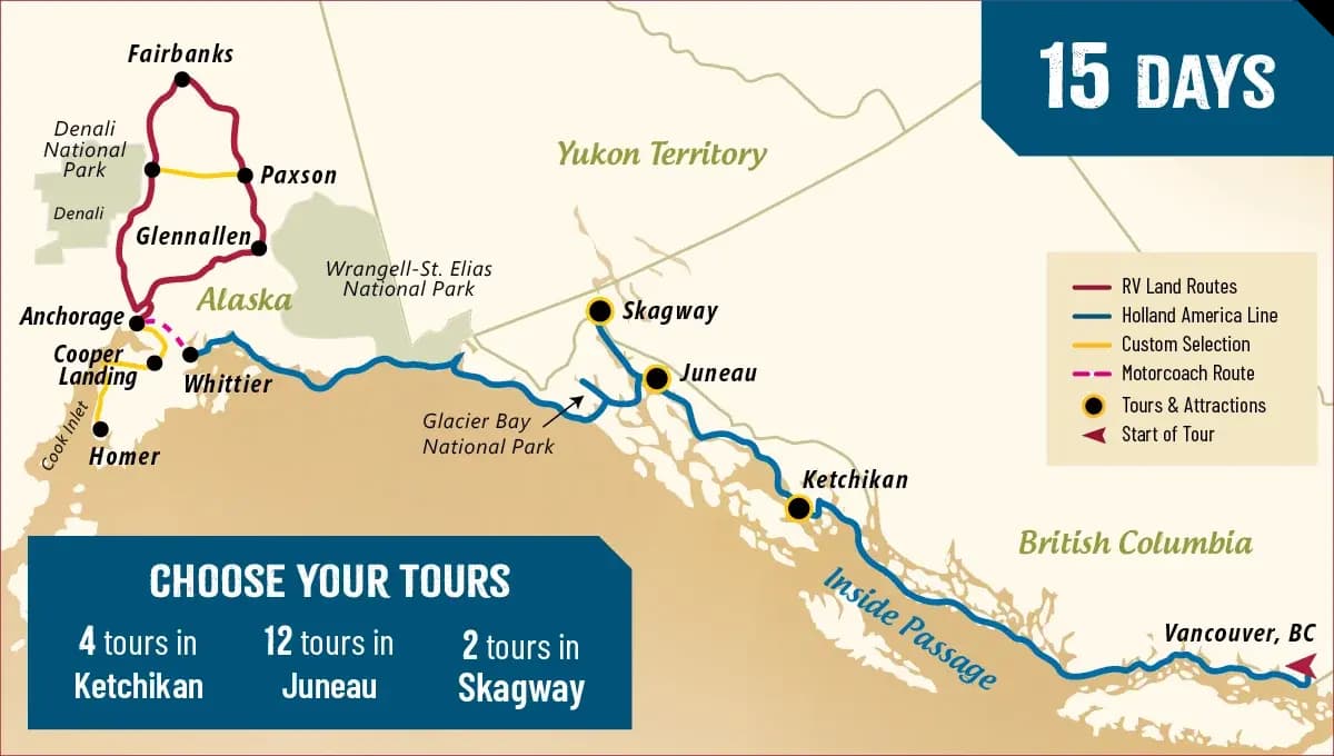 Alaska Highways Adventure route map