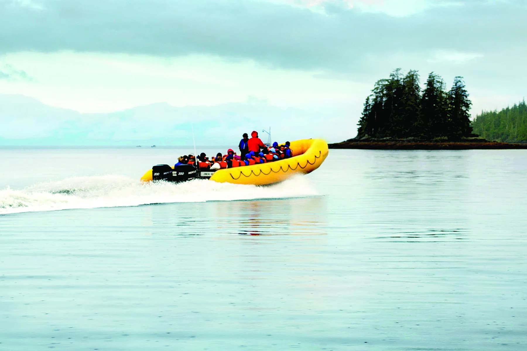 Guests on a boat tour near Ketchikan