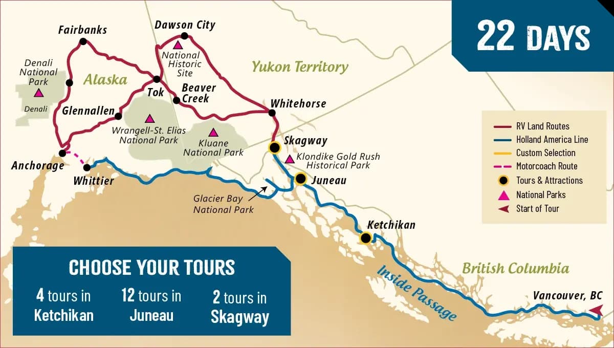 National Parks Explorer route map