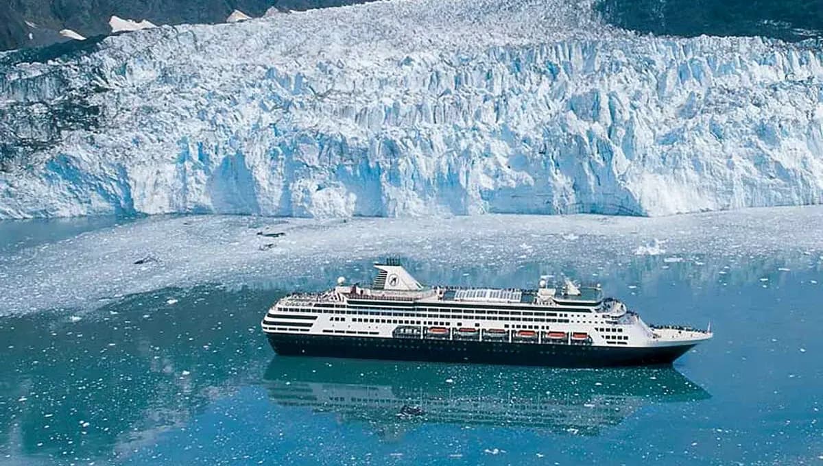 Cruise ship at Hubbard Glacier, Alaska