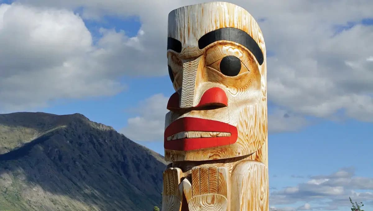 Totem pole along the Inside Passage, Alaska
