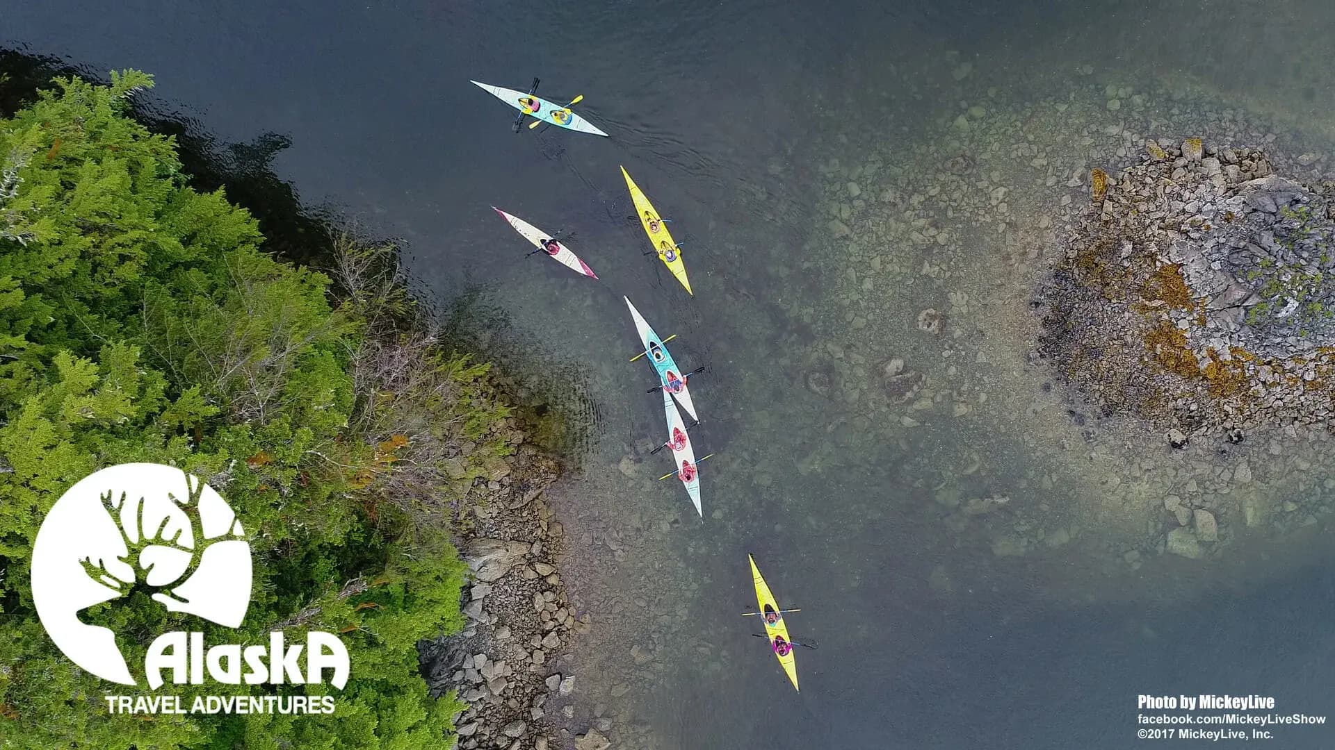 Sitka sea kayaking aerial view